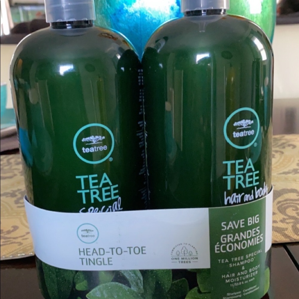 Tea Tree Shampoo & Hair And Body Moisturizer Each bottle is 33.8 oz. Sold as set